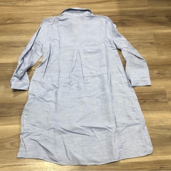 ZARA BASIC COLLECTION Blue Shirt Dress Women Size Xsmall - Picture 8 of 9